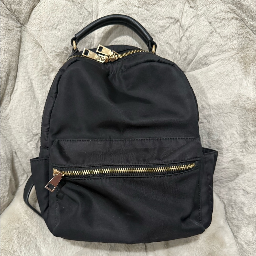 Isabelle nylon and vegan leather backpack
